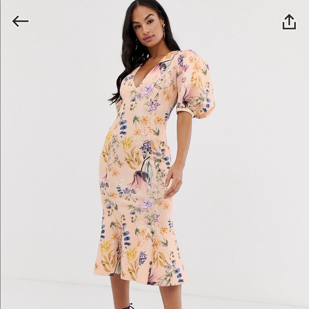Asos floral midi dress